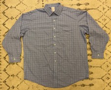 Brooks Brothers Long Sleeve Dress Shirt Blue Checkered Size 17.5 EUC D2