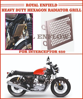 Royal Enfield HEAVY DUTY HEXAGON RADIATOR GRILL for INTERCEPTOR 650 - EXP SHIP