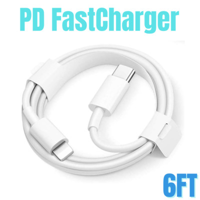 6FT Type-C USB-C to iPhone Cable PD Fast Charger Cord for iPhone