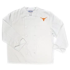 NCAA Texas Longhorns Classic Chef Coat Professional Style Tailgate White 