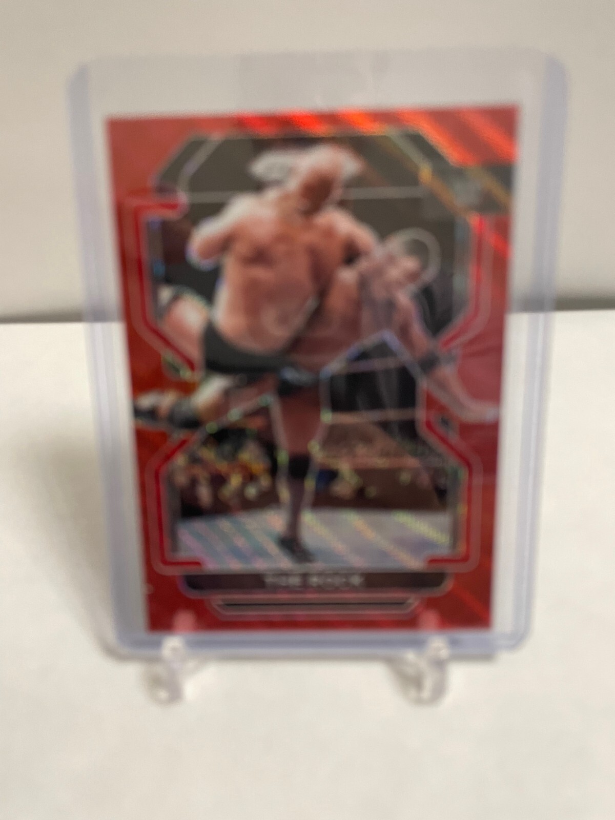 The Rock 2022 Panini Red Wave Prizm WWE Wrestling