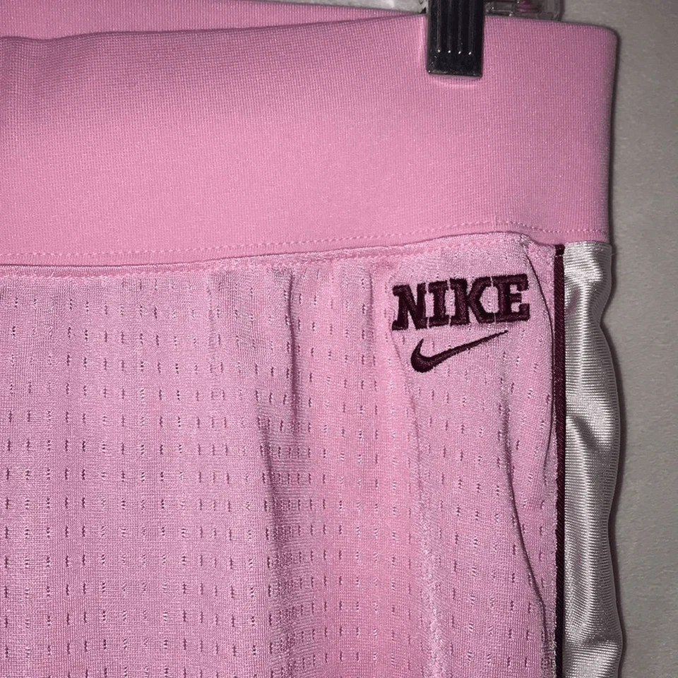 Винтажные женские розовые белые сетчатые атласные спортивные штаны Nike x sacai размер Small - Изображение 3 из 4