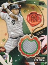 2024 Topps Holiday Relic Card YANKEES ROOKIE EVERSON PEREIRA (RC-EP). rookie card picture