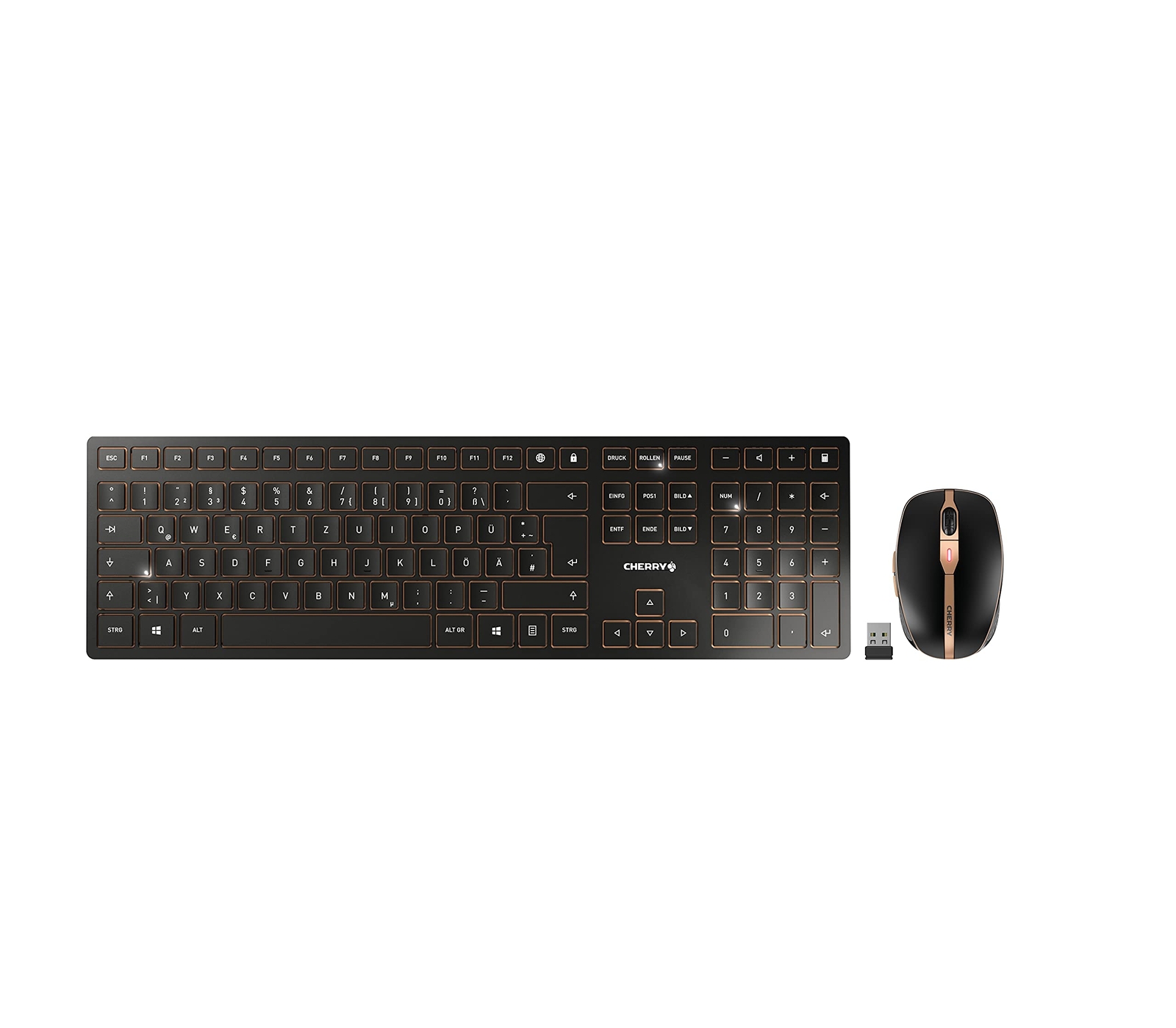 CHERRY DW 9100 SLIM Tastatur-Maus-Set kabellos sch NUOVO