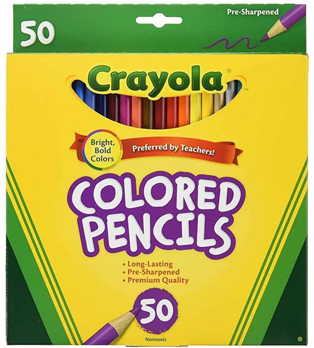 3-Boxes* Crayola 100 Pre-Sharpened Premium Quality Colored Pencils 68-8100