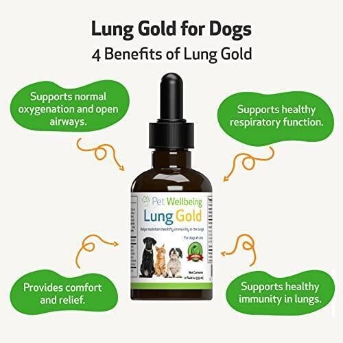 Pet Wellbeing Lung Gold for Dogs Natural Herbal Supplement 2 oz (59 ml