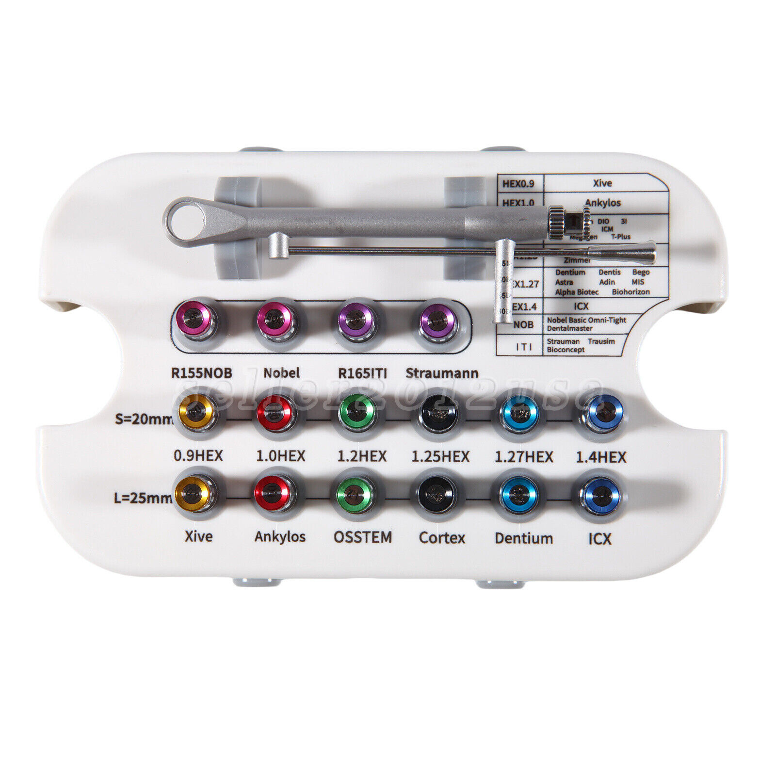 Dental Universal Implant Prosthetic Kit Torque Wrench Screw Drivers Remover Box