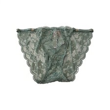 Victoria's Secret String Bikini Panty Lace Floral Green Size Small