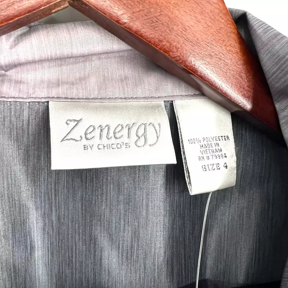 NEW NWT Chicos Zenergy Plus Size 2X XXL 4 Swishy Jacket Coat Gray Mature Winter - Image 2 of 4