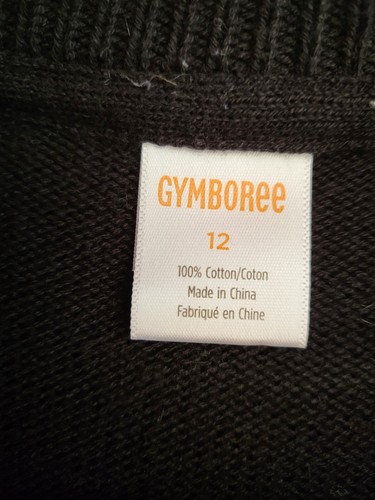 Gymboree Boy 12 Knit Pull Over Sweater Fair Isle Snowflake Black and Gray - Picture 4 of 6
