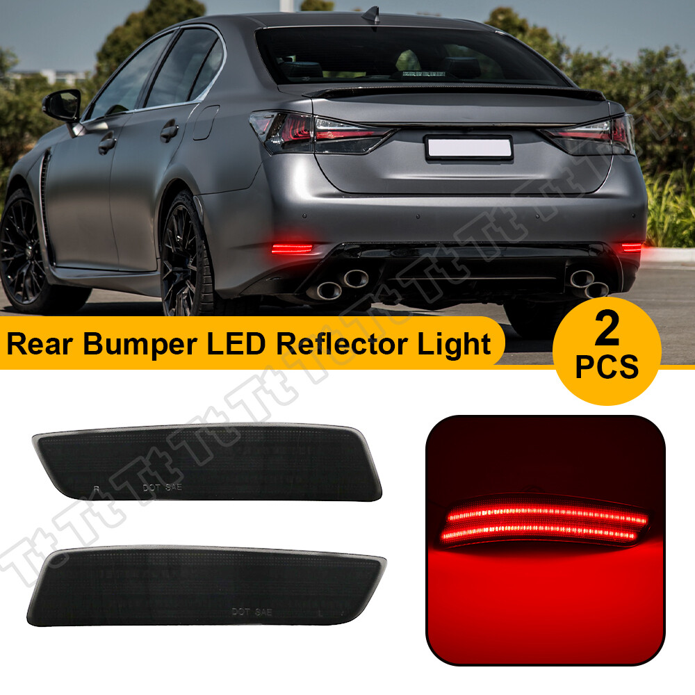 LED Rear Bumper Reflector Light Smoked For 13-18 Lexus ES350