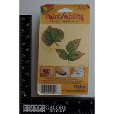 POINTABILITY DESIGN APPLICATOR Rubber Stamps 3 STEP LEAVES LEAF 1615