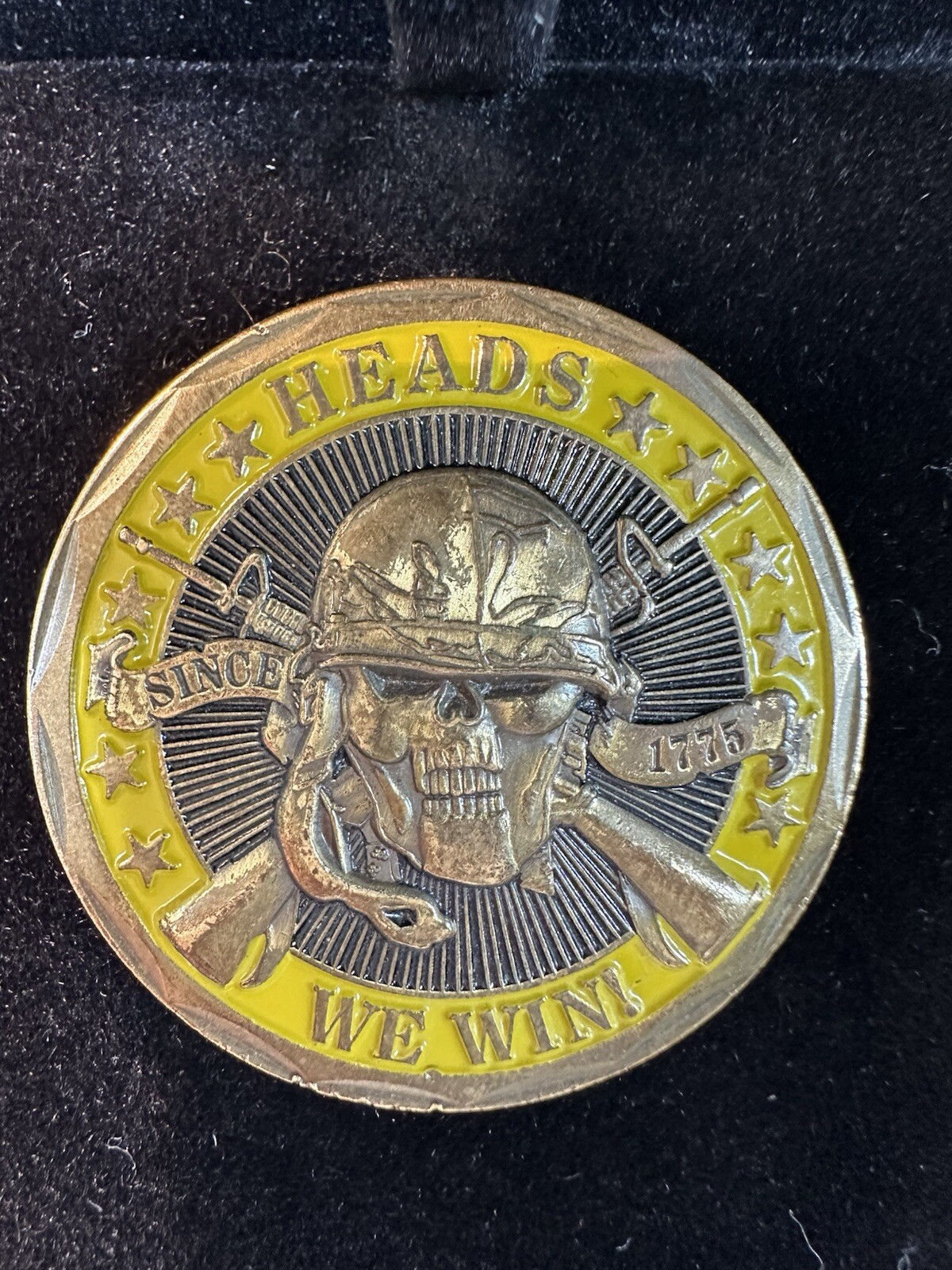 1.5 Inch Army Challenge Coin with Heads We Win Tails You Loose Design