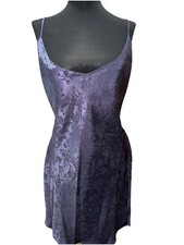 VTG Victoria's Secret Satin Slip Dress Y2K Mini Floral Cross Strap Cowl Back XL