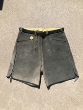 Vintage 60s German Lederhosen Grey Suede Shorts Oktoberfest Men s Sz 30 W/ Belt