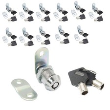 12 Pack Tubular Cam Locks Keyed Alike, 7/8" Cylinder L 7/8", Silver