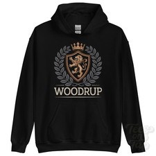 WOODRUP FANTASY COAT OF ARMS HOODIE novelty parody family name crest