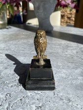 Bronze Owl On Ebonised Plinth