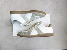Maison Margiela GAT Sneakers White Gray Men 11 44 Suede Leather Gum Low Tops 