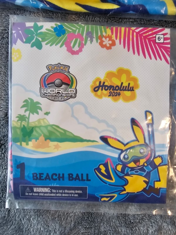 2024 Pokemon Worlds Honolulu Exclusive Pikachu Beach Ball New Hawaii Unopened