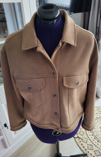 C&A Clockhouse Camel Beige Braun Jacke Overshirt 44 Leder Imitat Fakeleder w.ne!