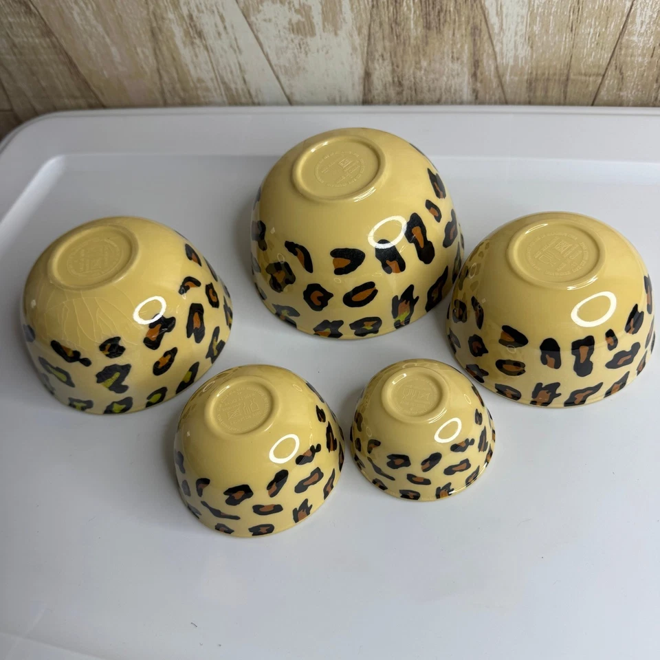 Cuencos de melamina con estampado de leopardo tazas medidoras de cocina Foto 4 de 4