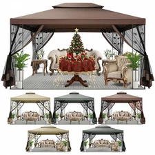 Tooluck 10x13.3 Patio Gazebo Outdoor Heavy Duty Canopy Tent with Mesh Curtains