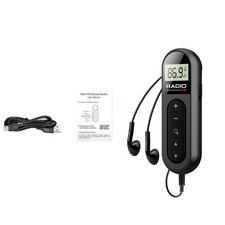 1 PC Portable LCD Digital Screen Display Rechargeable Pocket FM Walkman Radio
