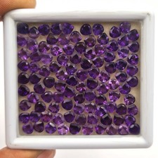 Natural African Amethyst Heart Cut Loose Gemstone Lot 5 MM 100 CT 234 Pcs