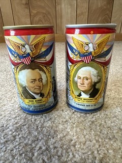 Vintage Falstaff ‘70s Beer Cans Presidential Series George Washington John Adams