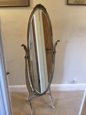 Vintage Shabby Chic Full Length Cheval Mirror