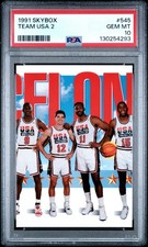 1991-92 Skybox - Team USA Card 2, PSA 10 GEM MINT, Jordan, Magic, Malone #545