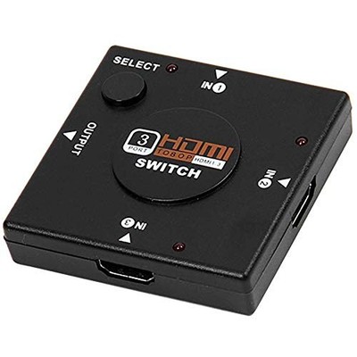 4XEM 3-Port Compact HDMI Switch 3TO1 Mini Auto Switch 1080p HD
