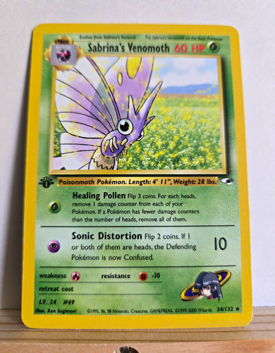 Wizards of the Coast Pokemon TCG Sabrina's Venomoth 34/132 Gym Heroes Rare 60HP