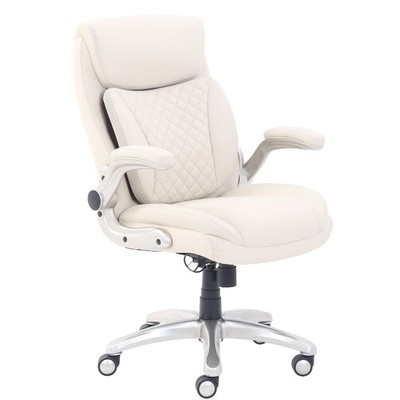 Amazon Basics Ergonomic Executive Office Chair Cream Leather
