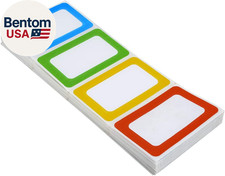 Plain Name Tag Stickers Colorful Border Name Tag Labels - 200 Stickers 3.5 X 2.