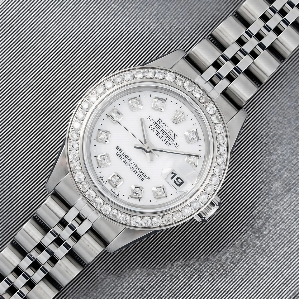 RELOJ ROLEX DATEJUST QS DAMAS ACERO INOXIDABLE ESFERA DIAMANTE BLANCO, BISEL DIAMANTE Foto 2 de 4