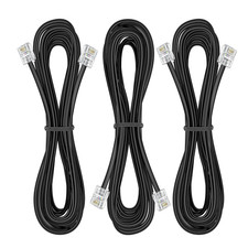 3Pack Phone Telephone Extension Cord 10Ft Cable Line with Standard RJ11 6P4C Plu