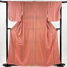 JAPANESE KIMONO FINE PATTERN PINK 157.5cm 5 ft 2 in PURE SILK B0485