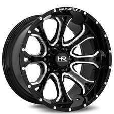 20x10 Hardrock Wheels H505 Bloodshot Xposed Black Milled Off-road Rims 4pcs