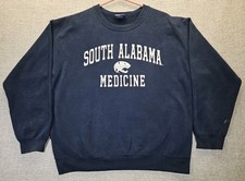 VTG Y2K Univ. Of South Alabama Medicine Pullover Sweatshirt Mens L Blue Jaguars