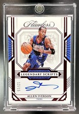 2022-23 Panini Flawless Allen Iverson Legendary Scripts Ruby Auto #/15 76ers