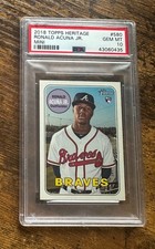 2018 Topps Heritage Mini #580 Ronald Acuna Jr /100 RC PSA 10 #S5483