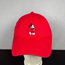 Disney Mickey Mouse Hat Embroidered Red Baseball Adjustable Adult Cap OSFM