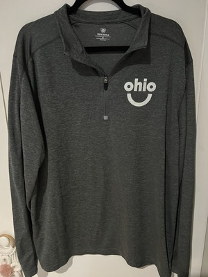 #ad Top of The World Ohio Mens Size XL Long Sleeve Gray Logo 1 4 Zip $11.99