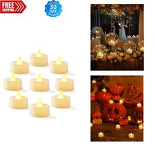 Warm White Flickering Tea Lights - 12 Pack, Battery Operated, 200 Hours Safety