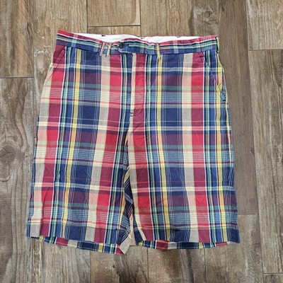 Vtg Polo Ralph Lauren Men s Belt-back Cargo Shorts, Sz 33 Madras 80 s Grail