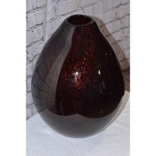 Tony Evans Design Hand Blown Art Glass in Black Marble & Metallic Copper Vessel