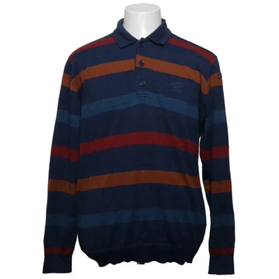 Paul & Shark, pull en tricot, taille : XL, bleu/rouge/orange, laine, rayures ... - Photo 1/4