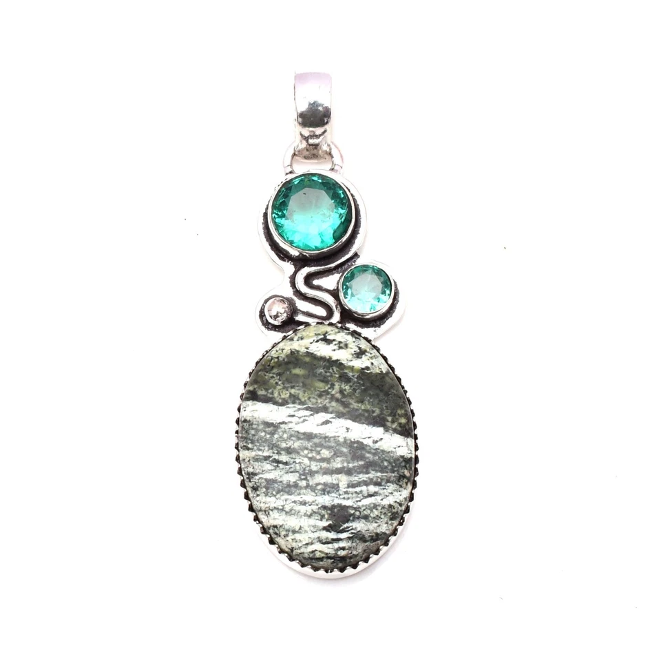 Ciondolo gioiello fatto a mano in argento sterling 925 con pietra preziosa... - Immagine 2 di 4